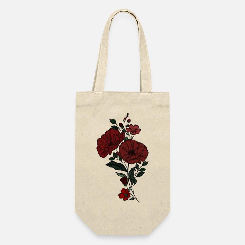 Blume - Geschenkbeutel für Flaschen - Natur