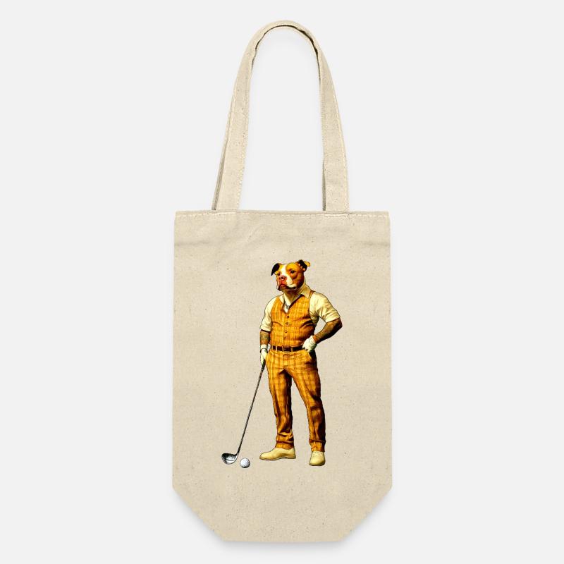 Pitbull Golfer - Gift Bag for Bottles - nature