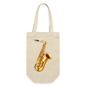 Motif du saxophone doré - Sac à bouteille - nature - Devant
