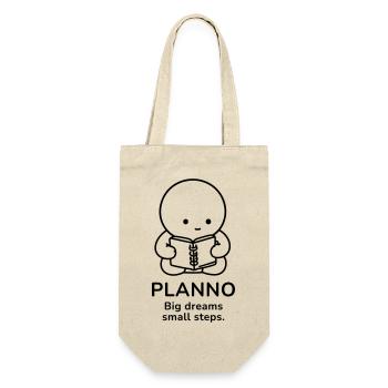 Planno – Big Dreams, Small Steps | Motivation - Geschenkbeutel für Flaschen - Natur - Vorne