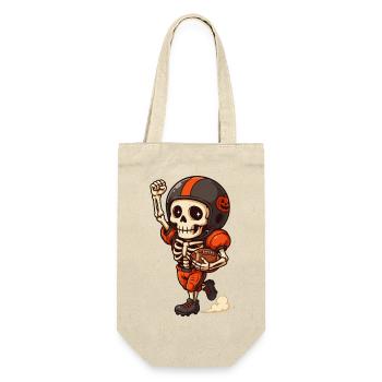 Lustiges Skelett spielt Football-Halloween-Spieler - Geschenkbeutel für Flaschen - Natur - Vorne