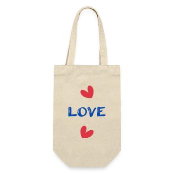 PAAR. VALENTINSTAG. GERADE VERHEIRATET. Junggesellinnenabschied. MARIES - Geschenkbeutel für Flaschen - Natur - Vorne
