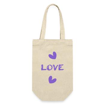 PAAR. ICH HABE GERADE GEHEIRATET. Junggesellinnenabschied. VALENTINSTAG. MARIES - Geschenkbeutel für Flaschen - Natur - Vorne