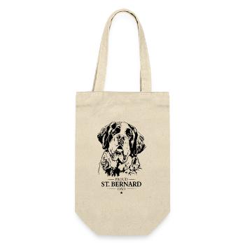 St Bernard Dad Hunde Hund Bernhardiner Wilsigns - Geschenkbeutel für Flaschen - Natur - Vorne