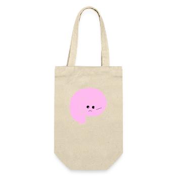 Katze pink 1 - Geschenkbeutel für Flaschen - Natur - Vorne