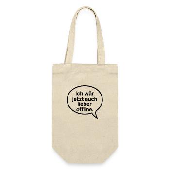 Ich wär jetzt auch lieber offline. - Geschenkbeutel für Flaschen - Natur - Vorne