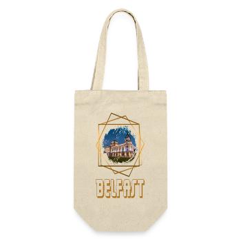 Belfast Nordirland Stadt Skyline Heimat Liebe - Geschenkbeutel für Flaschen - Natur - Vorne