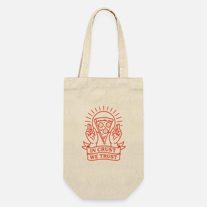 In Crust We Trust – Funny Pizza Design - Gift Bag for Bottles - nature