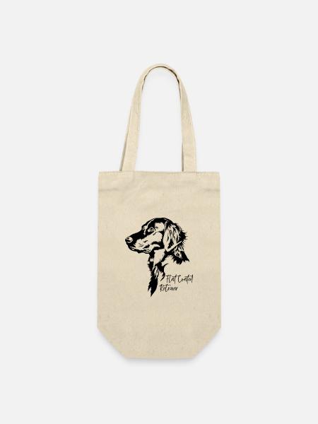 Flat Coated Retriever Portrait Hunde Hund Wilsigns - Geschenkbeutel für Flaschen - Natur