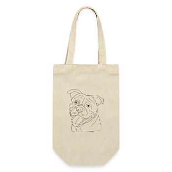 Old English Bulldog - Geschenkbeutel für Flaschen - Natur - Vorne