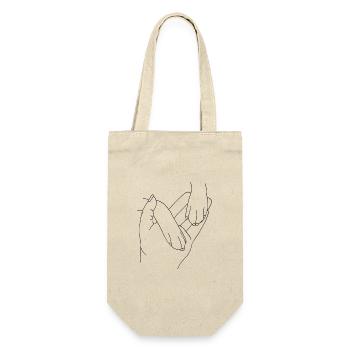 Hand mit Pfote - Geschenkbeutel für Flaschen - Natur - Vorne