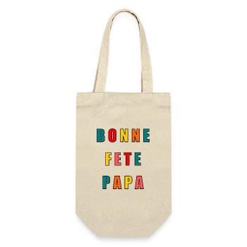 DAD. FATHER'S DAY. HAPPY FATHER'S DAY. HAPPY BIRTHDAY. - Gift Bag for Bottles - nature - Front