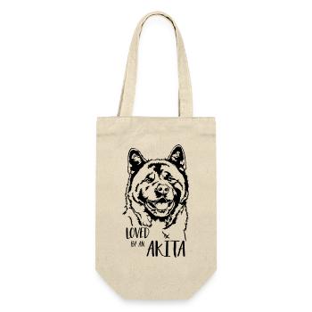 Aimé par un chien Akita disant Wilsigns - Sac à bouteille - nature - Devant