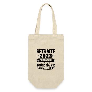 Retraité 2023 j'ai travaillé toute ma vie pour ce - Sac à bouteille - nature - Devant