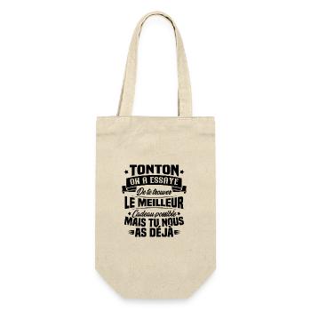 Tonton On A Essayé De Trouver Le Meilleur Cadeau - Sac à bouteille - nature - Devant