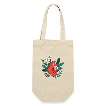 Anatomical Heart in Floral Bloom - Gift Bag for Bottles - nature - Front