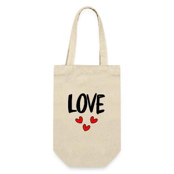 LOVE. I LOVE YOU. SAINT VALENTIN. EVJF. JE T'AIME. - Sac à bouteille - nature - Devant