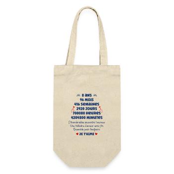 Amour 8 ans - Sac à bouteille - nature - Devant
