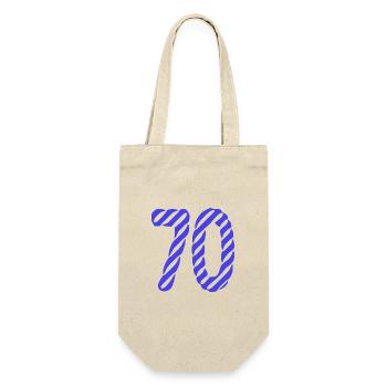 70. 70 ANS. 70e ANNIVERSAIRE. ANNIVERSAIRE 70 ANS. - Sac à bouteille - nature - Devant