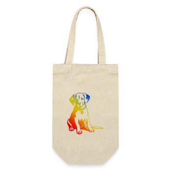 Beagle Hund Bunt - Geschenkbeutel für Flaschen - Natur - Vorne