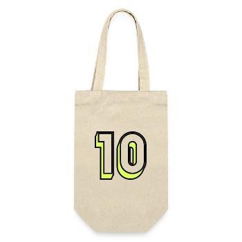10 JAHRE. 10-JÄHRIGES JUBILÄUM. GEBURTSTAG 10 JAHRE. 10 - Geschenkbeutel für Flaschen - Natur - Vorne
