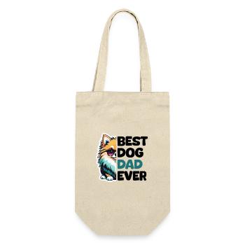 Meilleur papa chien de tous les temps - Poméranie - Sac à bouteille - nature - Devant