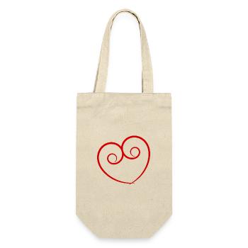 MOTHER's DAY. HAPPY MOTHER'S DAY. MOM. HEART - Gift Bag for Bottles - nature - Front