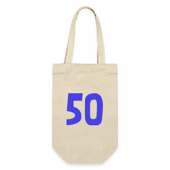 50. 50 JAHRE. 50-JÄHRIGES JUBILÄUM. 50-JÄHRIGES JUBILÄUM. - Geschenkbeutel für Flaschen - Natur - Vorne