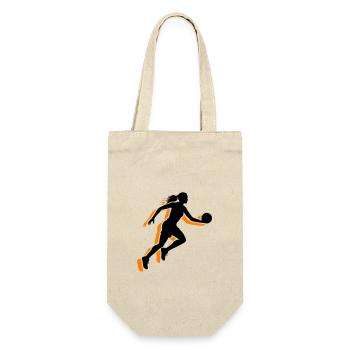 Basketball Player Symbol Basketball Player Woman - Gift Bag for Bottles - nature - Front