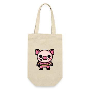 Cochon Halloween Bande dessinée Zombie - Sac à bouteille - nature - Devant