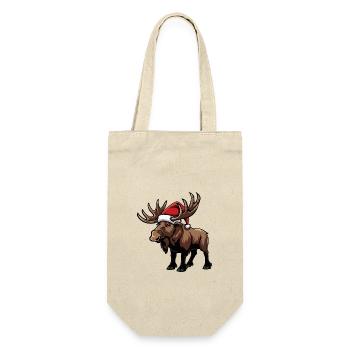 Elch Weihnachten - Geschenkbeutel für Flaschen - Natur - Vorne
