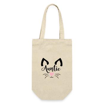 Cute Cat Auntie - Gift Bag for Bottles - nature - Front