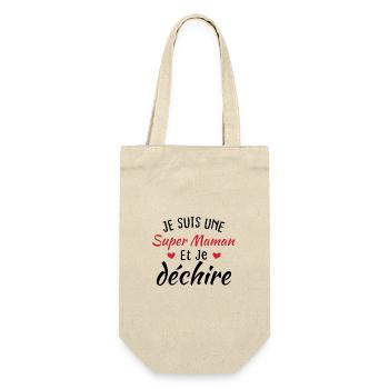 Je suis une super maman et je déchire - Sac à bouteille - nature - Devant