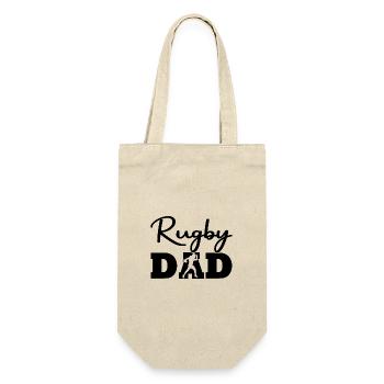Papa Rugby - Geschenkbeutel für Flaschen - Natur - Vorne