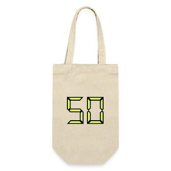 50. 50 JAHRE. 50-jähriges Jubiläum. GEBURTSTAG 50 JAHRE. - Geschenkbeutel für Flaschen - Natur - Vorne
