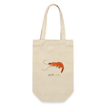 Live life shrimpy - Geschenkbeutel für Flaschen - Natur - Vorne