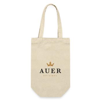 Auer Original Familienlogo - Geschenkbeutel für Flaschen - Natur - Vorne