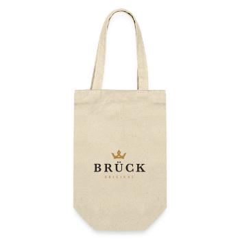 Brück Original Familienlogo - Geschenkbeutel für Flaschen - Natur - Vorne