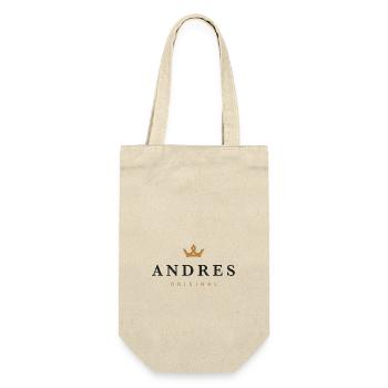 Andres Original Familienlogo - Geschenkbeutel für Flaschen - Natur - Vorne
