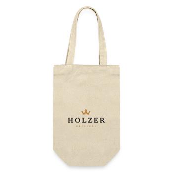 Holzer Original Familienlogo - Geschenkbeutel für Flaschen - Natur - Vorne