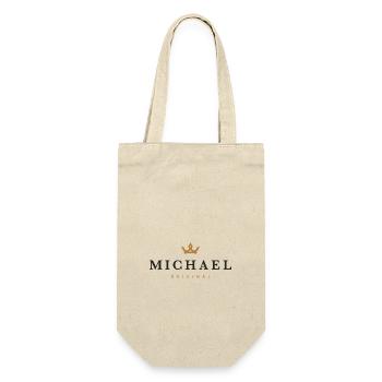 Michael Original Familienlogo - Geschenkbeutel für Flaschen - Natur - Vorne