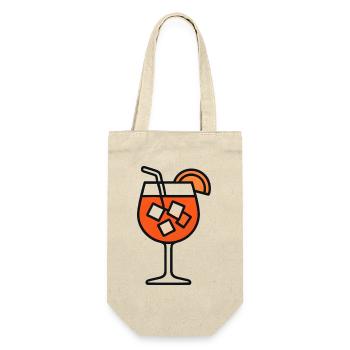Party Spritz Glas Geschenkidee - Geschenkbeutel für Flaschen - Natur - Vorne