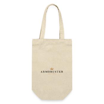 Armbruster Original Familienlogo - Geschenkbeutel für Flaschen - Natur - Vorne