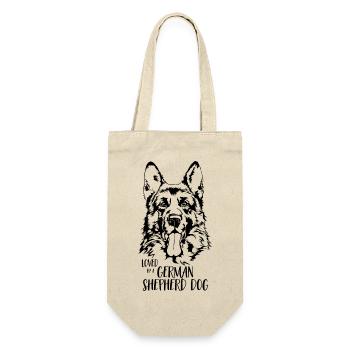 Loved by a German Shepherd Dog Hundespruch Hunde - Geschenkbeutel für Flaschen - Natur - Vorne