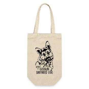 Loved by a German Shepherd Dog Hundespruch Hunde - Geschenkbeutel für Flaschen - Natur - Vorne