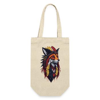 Fuchs Fox b - Geschenkbeutel für Flaschen - Natur - Vorne
