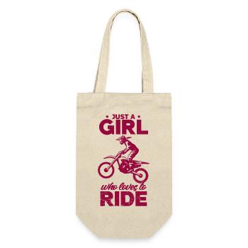 Motorrad Motocross Bike Racing Motorsport - Geschenkbeutel für Flaschen - Natur - Vorne