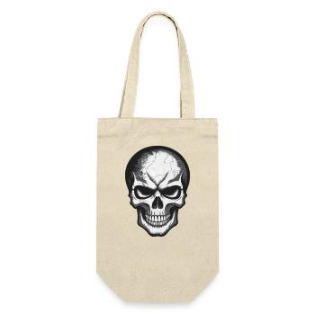 Rockmusik Totenkopf - Geschenkbeutel für Flaschen - Natur - Vorne