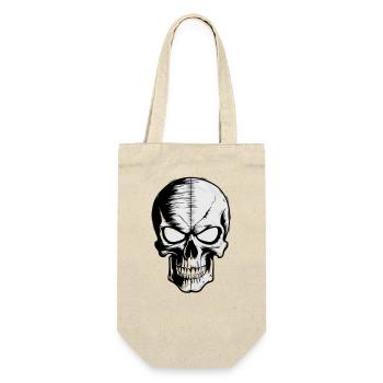 Rockmusik Totenkopf - Geschenkbeutel für Flaschen - Natur - Vorne