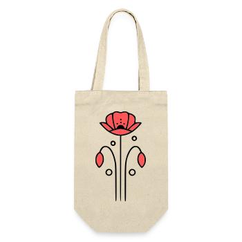 mohnblume-mohnblumen-minimalistisch-line-art-7 - Geschenkbeutel für Flaschen - Natur - Vorne